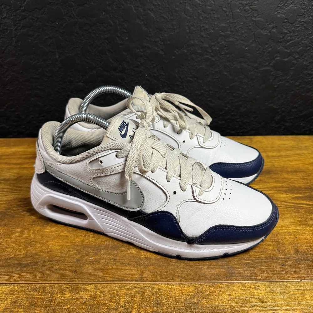 Nike Air Max SC HM6135-100 White Navy Leather Sneakers Mens 7.5